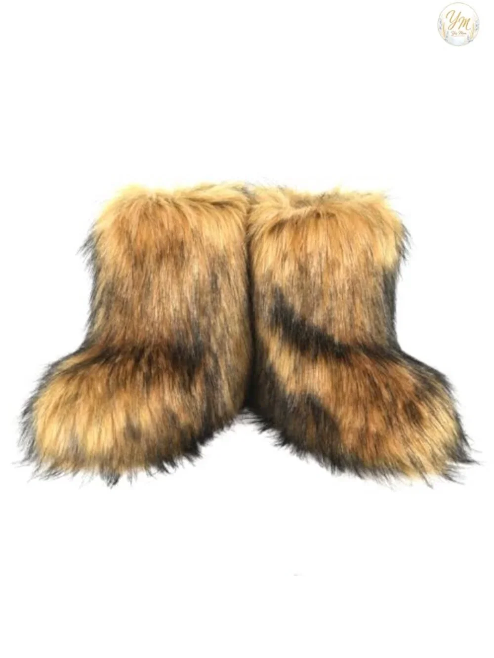 Faux Fur Furry Snow Boots for Women Mid-Calf Warm Winter Booties Comfy New
